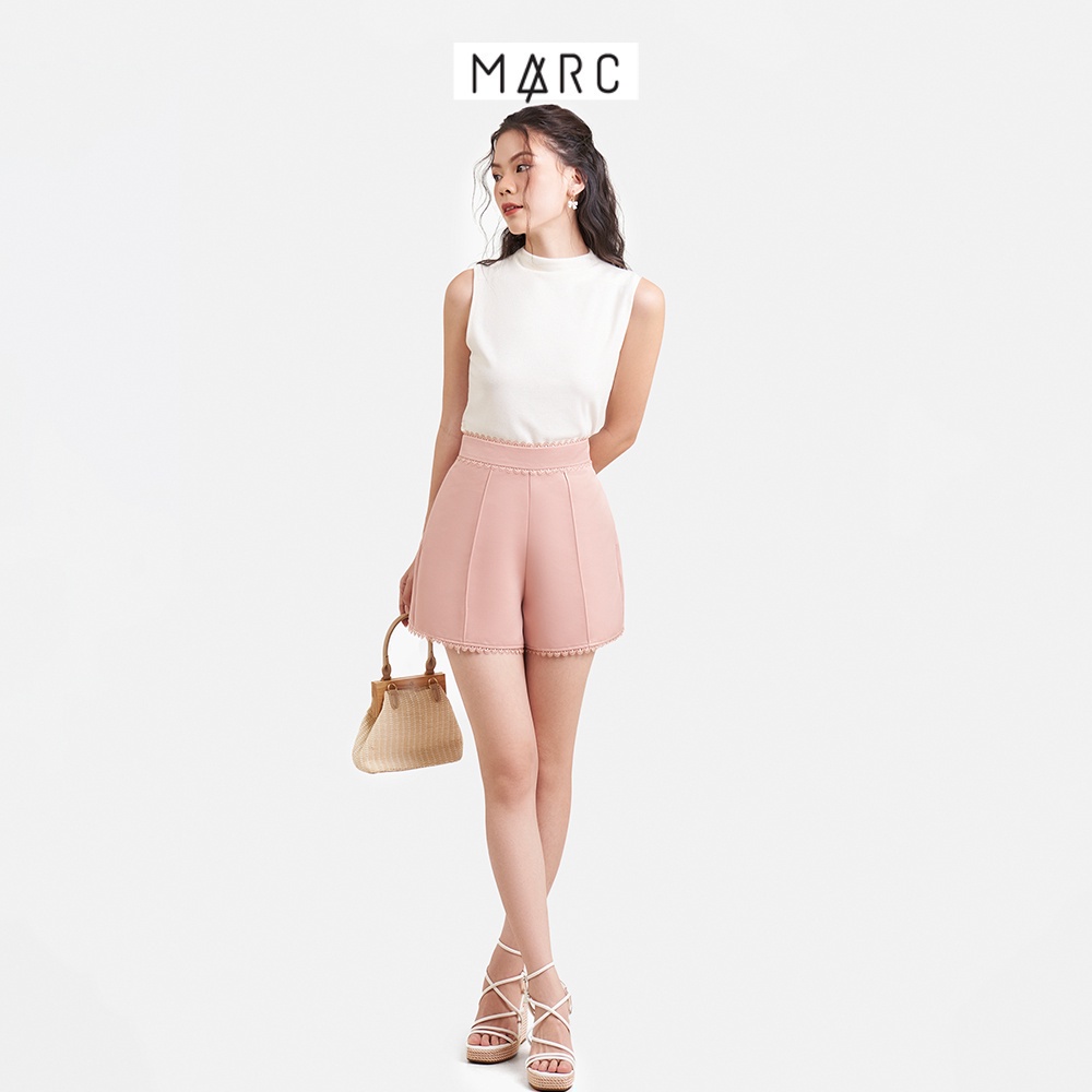 Quần short nữ MARC FASHION dằn li trước lưng liền viền ren 2 túi TRNT112722