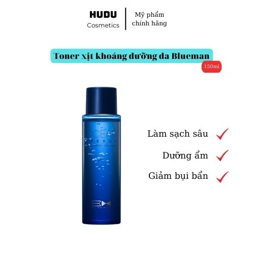 Xịt khoáng Toner Blueman cho nam giới dưỡng ẩm cấp ẩm kiềm dầu thu nhỏ lỗ chân lông | BigBuy360 - bigbuy360.vn