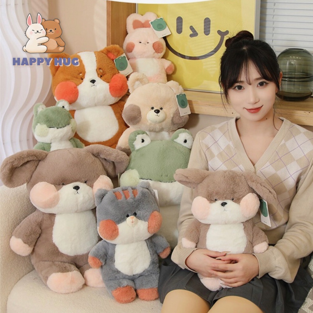 Gấu bông bộ sưu tập động vật đáng yêu cho bé, thú nhồi bông size 28cm - Happy Hug