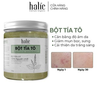 Bột Lá Tía Tô đắp mặt nạ và uống nguyên chất Halic Organic 125G giảm mụn, mờ thâm, sáng da hiệu quả