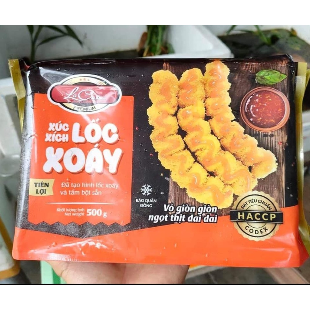 Xúc xích lốc xoáy tẩm xù Lacusina gói 10 cây 500g