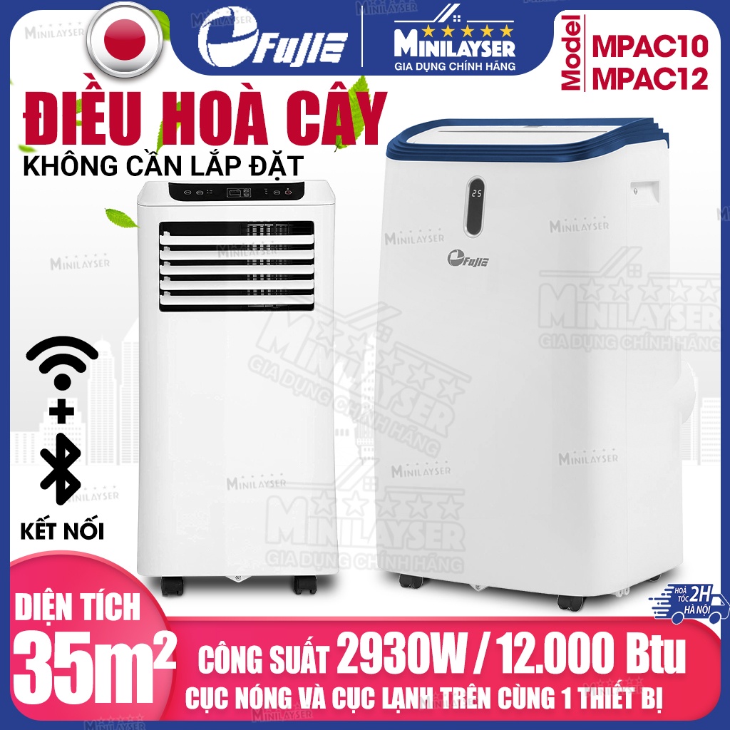 Điều hoà cây di động 4 trong 1 FUJIE Nhật Bản, máy hút ẩm và lọc không khí wifi cho phòng ngủ gia đình công suất lớn