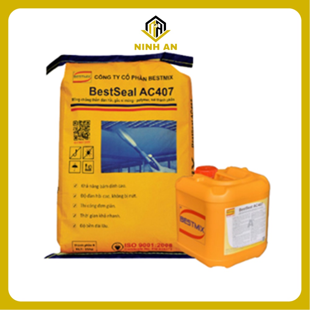 BestSeal AC407 - Bộ 8kg - Màng chống thấm đàn hồi, gốc xi măng-polymer, hai thành phần A&B