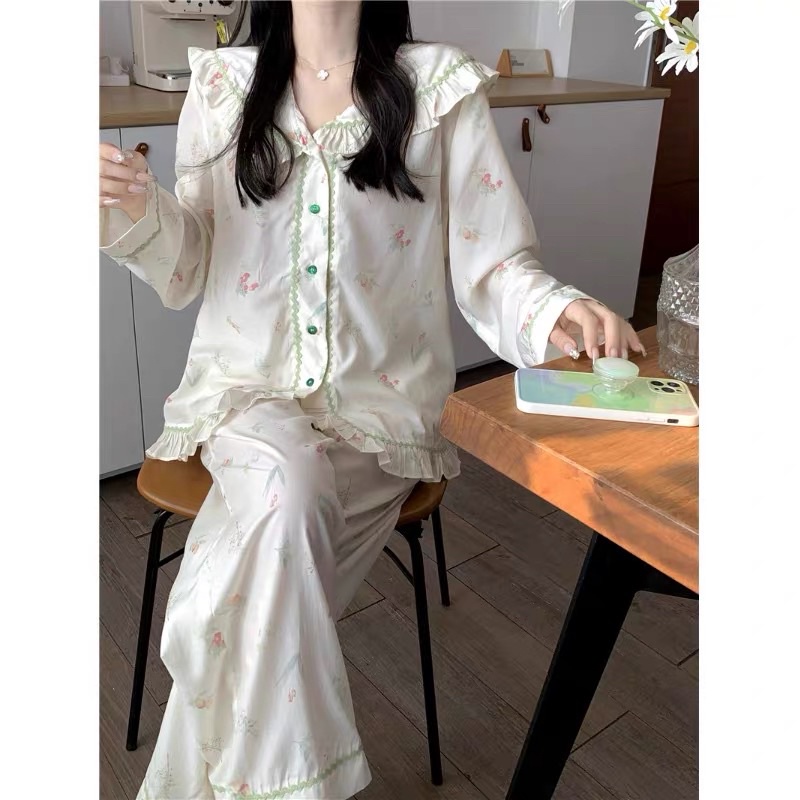 Bộ ngủ lanh dài tiểu thư cao cấp