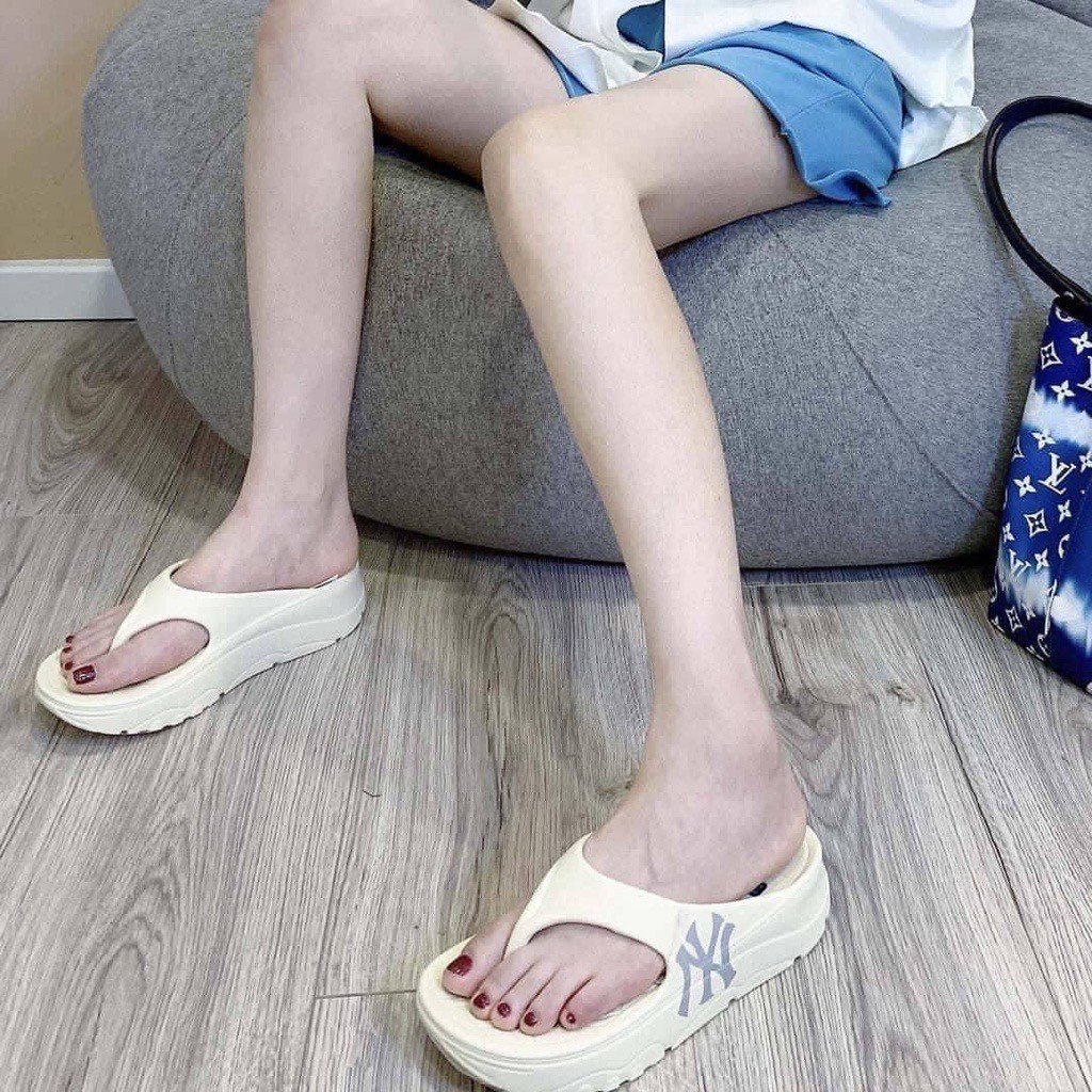 Dép xỏ ngón nữ NY unisex đế cao 5cm, dép kẹp nữ đúc nguyên khối thời trang mẫu mới năm nay