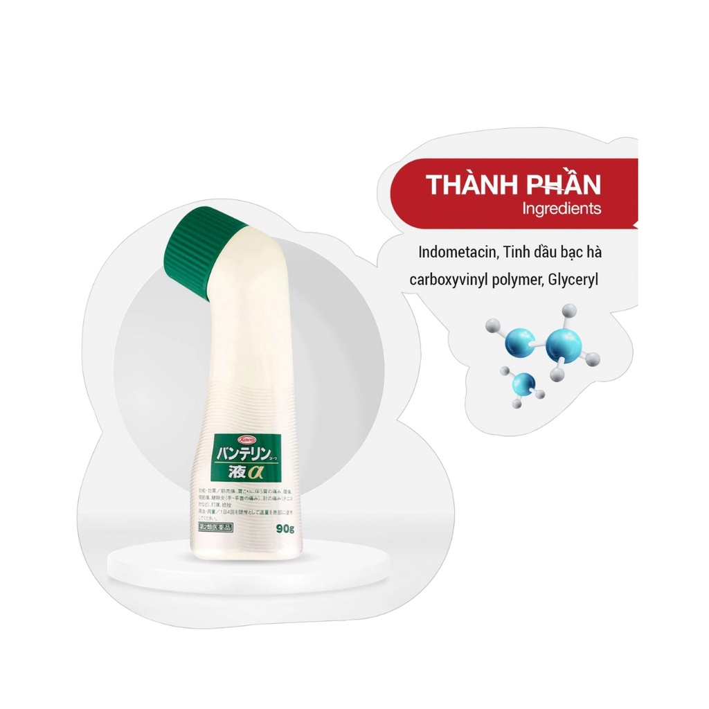 Lăn giảm đau xương khớp Banterin Kowa EX W 90g Nhật Bản - Hiệu quả nhanh chóng - Lợi ích lâu dài