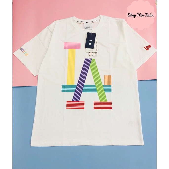 Áo thun mlb form unisex form rộng thoải mái, áo phông nam nữ full tag, túi, chất cotton siêu đẹp