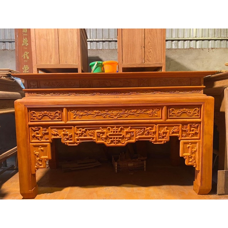 Án gian gỗ hương đỏ Nam Phi chân 14cm