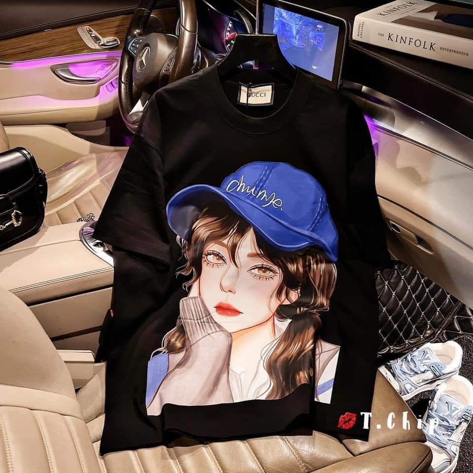 Áo Phông Hình Cô Gái, Áo Thun Nữ Form rộng hàng Quảng Châu 3158 hình cô gái HOTREND 2023 vải đẹp chất cotton mát
