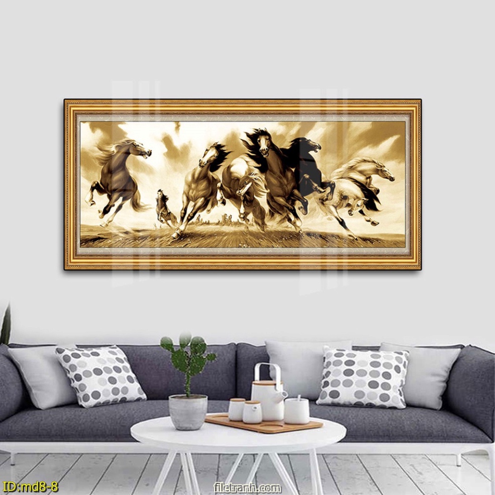 Tranh Mã Đáo Thành Công, tranh treo tường có keo sẵn tô điểm Phòng Khách, phòng nghỉ tối tân - MD8