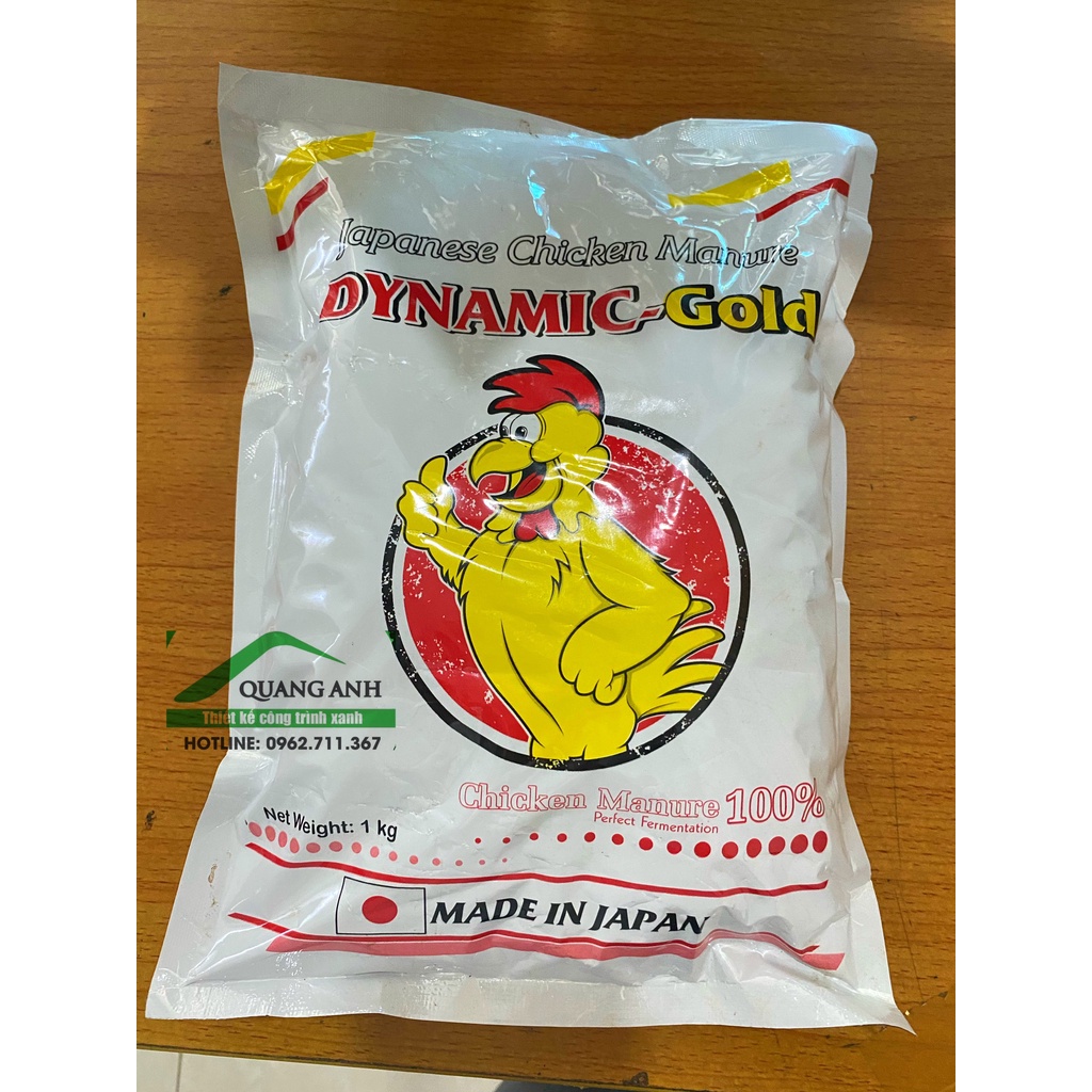 Phân bón hữu cơ Gà Dynamic Gold Nhật Túi 1 Kg ,Thích hợp bón cho cây ăn trái, rau củ quả - Quang Anh