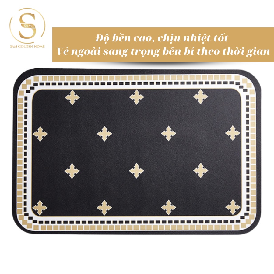 Placemat Lót Bàn Ăn Kelly Sang Trọng Cao Cấp Viền Tròn Phong Cách Phương Tây