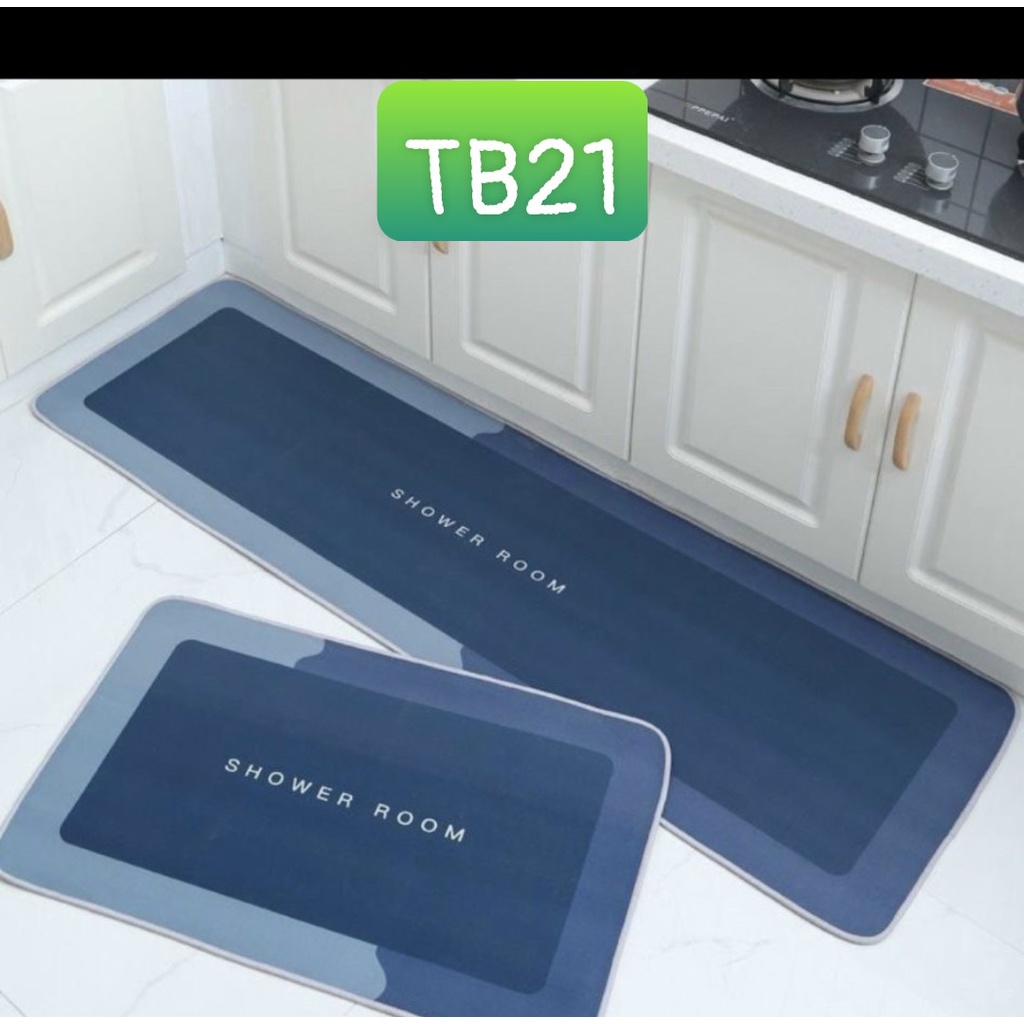 Bộ 2 thảm nhà Bếp chùi chân trải sàn hình thú phòng khách phòng tắm 3d chống trượt cao cấp đế cao su