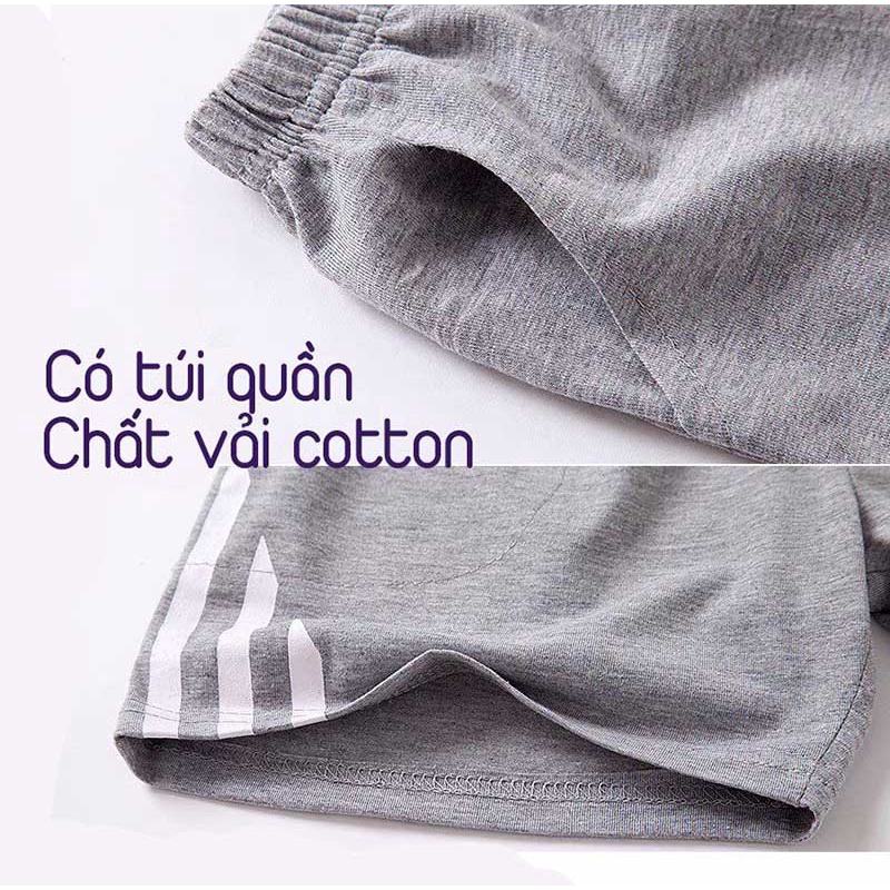 Quần thun đùi cho bé trai phối đồ đi học đi chơi size lớn từ 13-33kg chất thun cotton mềm mát TANOSA