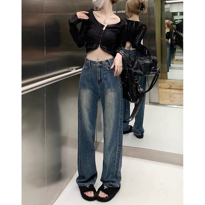 Quần ống suông rộng nữ lưng kiểu cao bigsize từ 55-90kg lưng cao hàng VNXK thời trang bigsize 2Kjean MS173