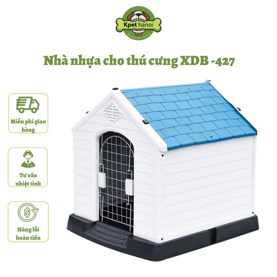 Nhà nhựa/ Lồng dáng vuông, nhựa dẻo XDB-427 dành cho chó mèo kích thước 73.6x66.5x69.5cm