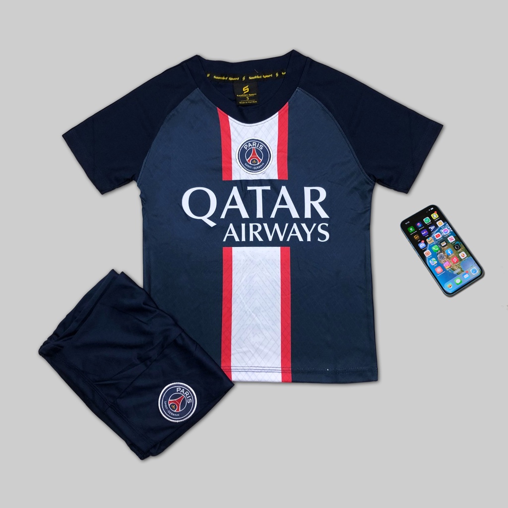 Mẫu Mới Nhất 2022 Bộ Quần Áo Bóng Đá Trẻ Em Cao Cấp 2022 Bộ bóng đá cho bé PSG Messi 30