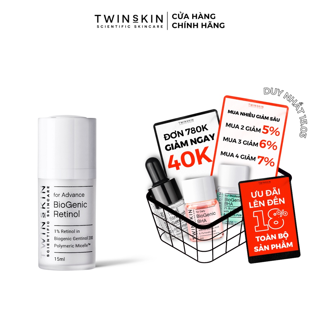 Biogenic Retinol Twins Skin 1% For Advance Travel Size – Kem Dưỡng Da, Ngừa Lão Hóa, Giảm Mụn 15ml