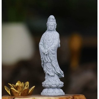 Tượng Đá Quan Âm Bồ Tát Trang Trí Terrarium, Hồ Cá Thủy Sinh, Hòn Non Bộ, Để Bàn, Sân Vườn 10 cm