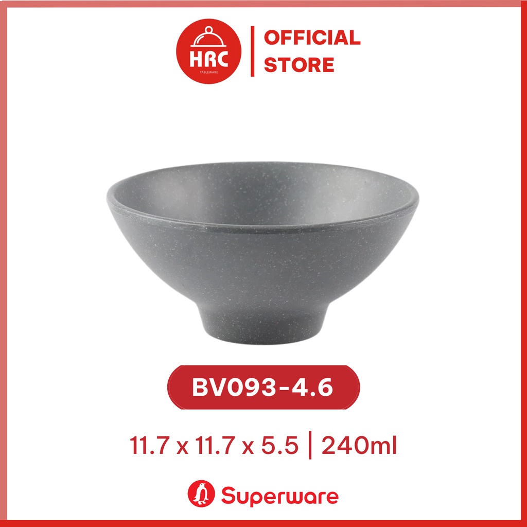Bộ chén bát ăn cơm nhựa Melamine xinh xắn cao cấp bền nhẹ chính hãng Srithai Superware màu xám nhám