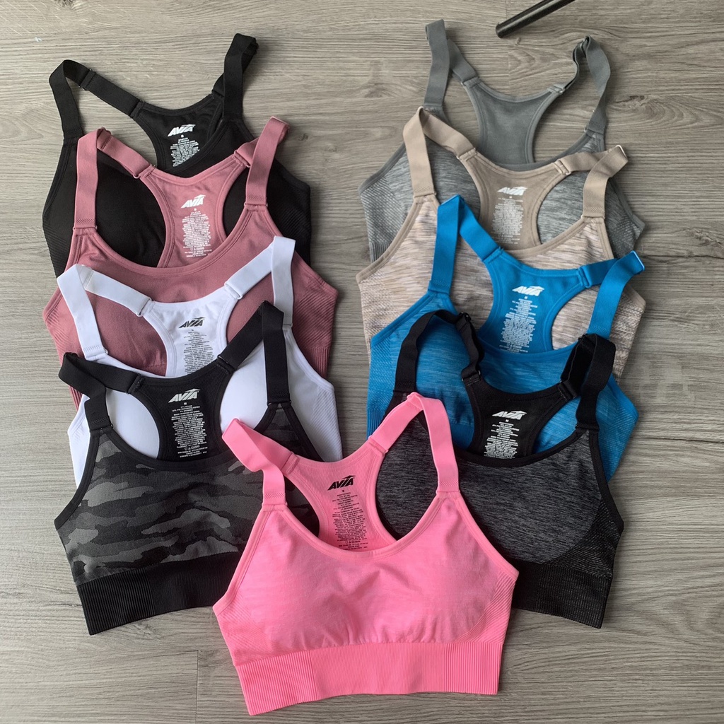 Áo Bra Tập Gym Yoga AVIA Vải Dệt Kim Nâng Giữ Ngực Tốt Hàng Xuất Dư Cao Cấp