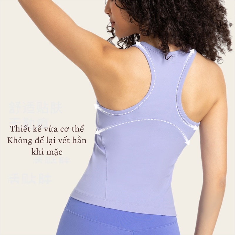 Áo Tank Thể Thao 1 Lớp Waist-Length Racerback Tank Top Lulu loại 1 - GymOutfit 2023 DT343