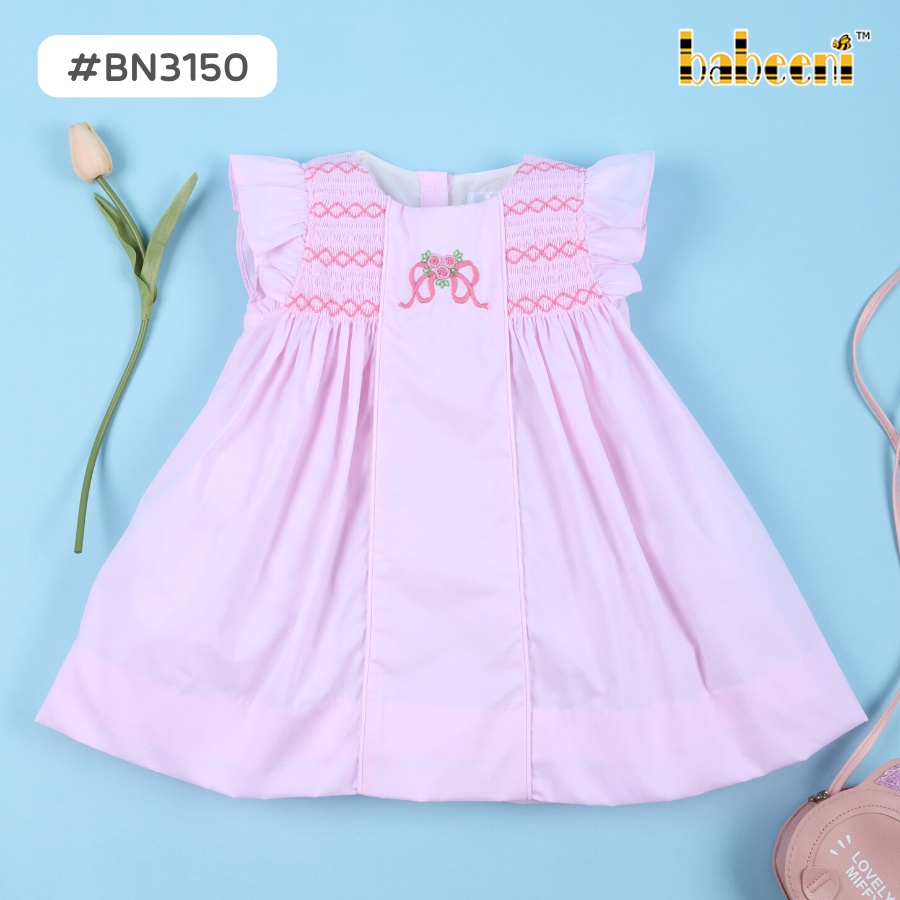 Váy đầm công chúa thêu tay hồng cao cấp BABEENI dành cho bé gái- BN3150