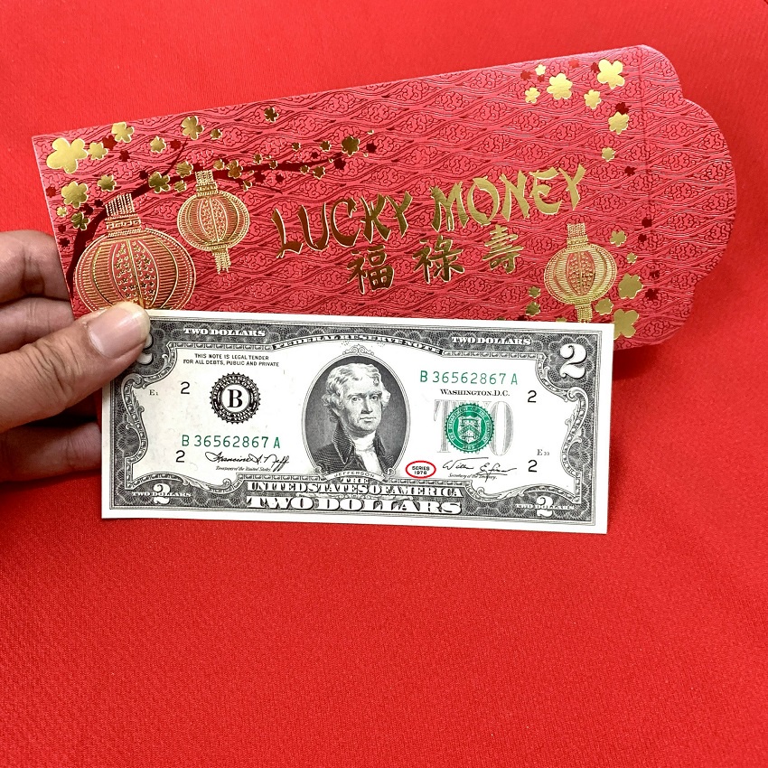 Tờ 2usd cổ 1976, 1953 , 1963 quà tặng kẹp ví phong thủy may mắn