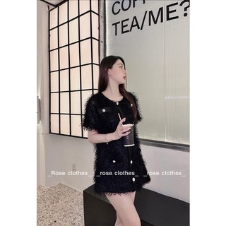 KATINA DRESS thiết kế  váy lông dáng suông sang chảnh (ảnh thật shop chụp)