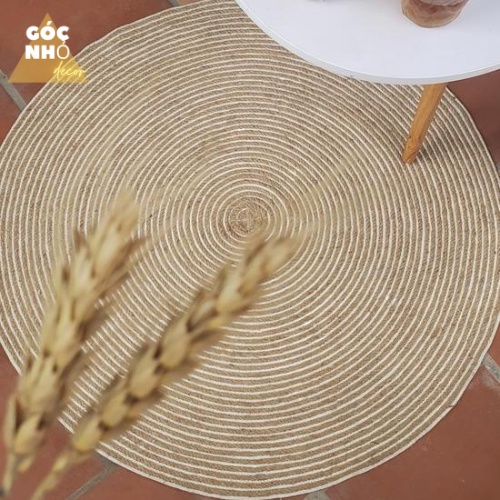 Thảm Cói, Thảm Đay Tròn Trải Sàn Decor Nhà Cửa