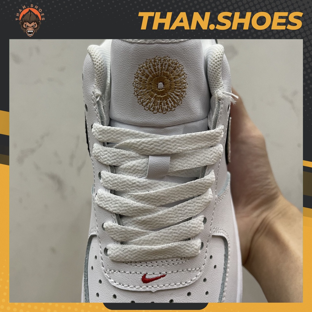 Giày Air Force 1 Custom Flower, AF1 Trắng Móc Hoa - Than.Shoes
