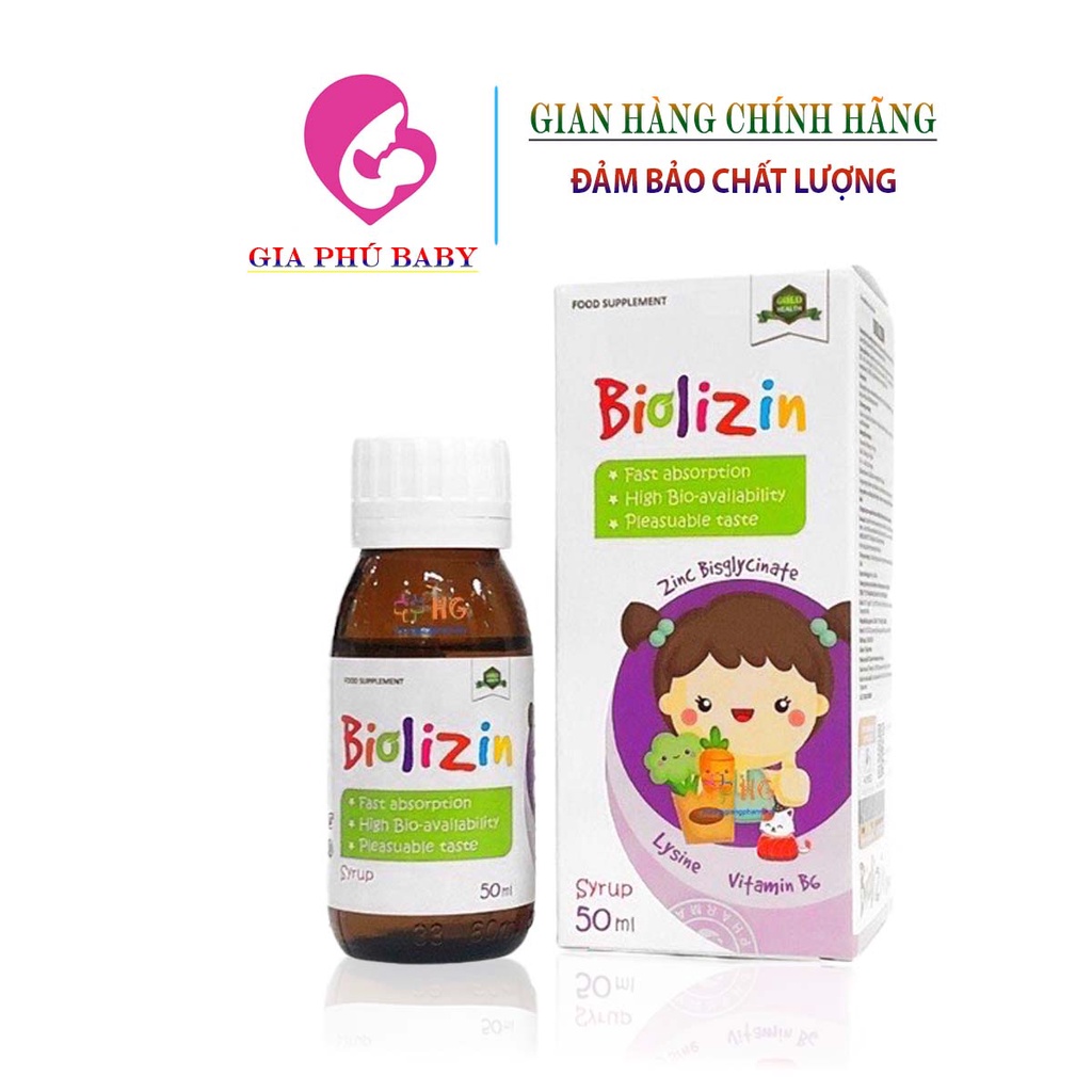 Biolizin Kẽm Zinc Lysine Cho Bé Biếng Ăn, Bổ Sung Vitamin B6 Siro Ăn Ngon