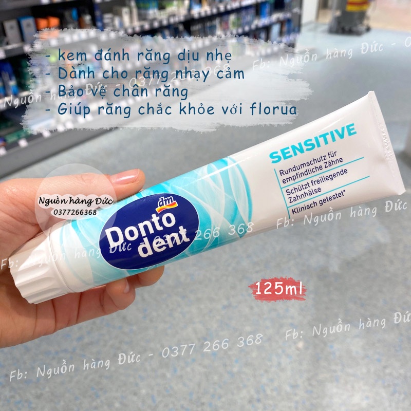 Kem đánh răng Dontodent Đức làm trắng răng, cho răng nhạy cảm
