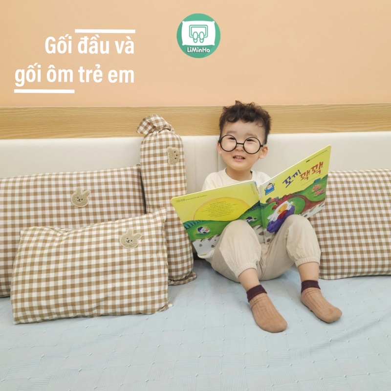 Gối kẹo tựa đầu và gối ôm trẻ em êm ái, vải cotton sản xuất tại Việt Namn