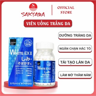 Viên Uống Trắng Da White Ex Bổ Sung Vitamin C Giúp Mờ Thâm Nám Tàn Nhang Hộp 270 Viên Nội Địa Nhật