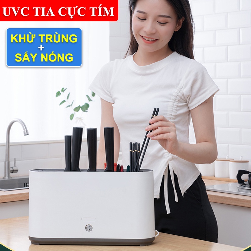 Máy Tiệt Trùng Bộ Dao Thớt Đũa Kháng Khuẩn UV（Tặng đi 2 Thớt）