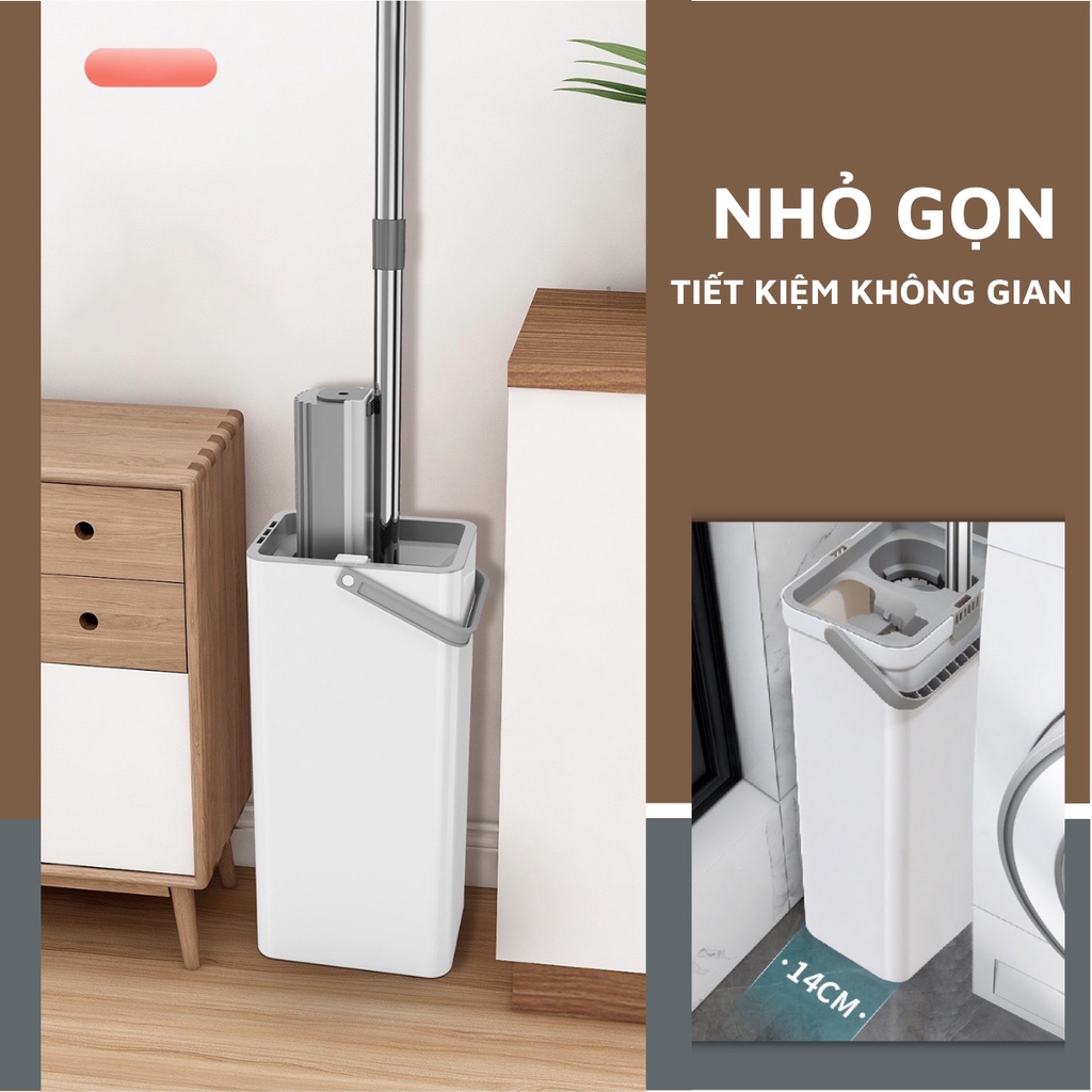 Cây Lau Nhà Thông Minh Tự Vắt 360 Độ NANOMAX Đầu Lau Bằng Xốp Cao Cấp PVA Siêu Thấm Hút Gọn Nhẹ Sạch Mọi Ngóc Ngách