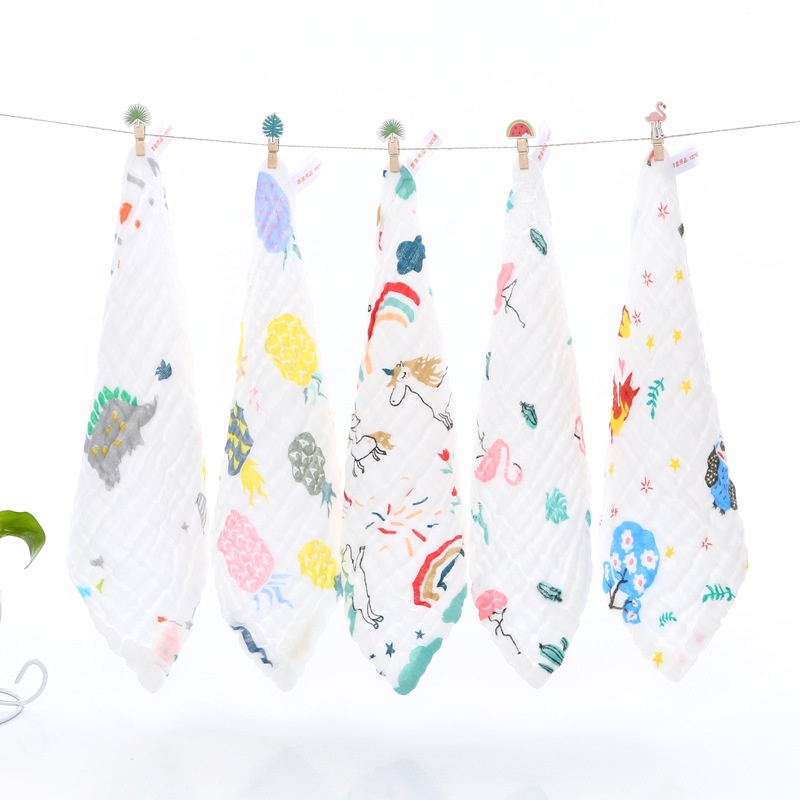 Khăn xô sợi tre muslin, khăn rửa mặt cho bé hàng xuất khẩu