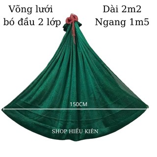 Võng lưới 2 lớp bó đầu , size 2m3 x 1m5 , nặng 1kg . Võng lưới bó đầu cao cấp . Không kèm khung võng