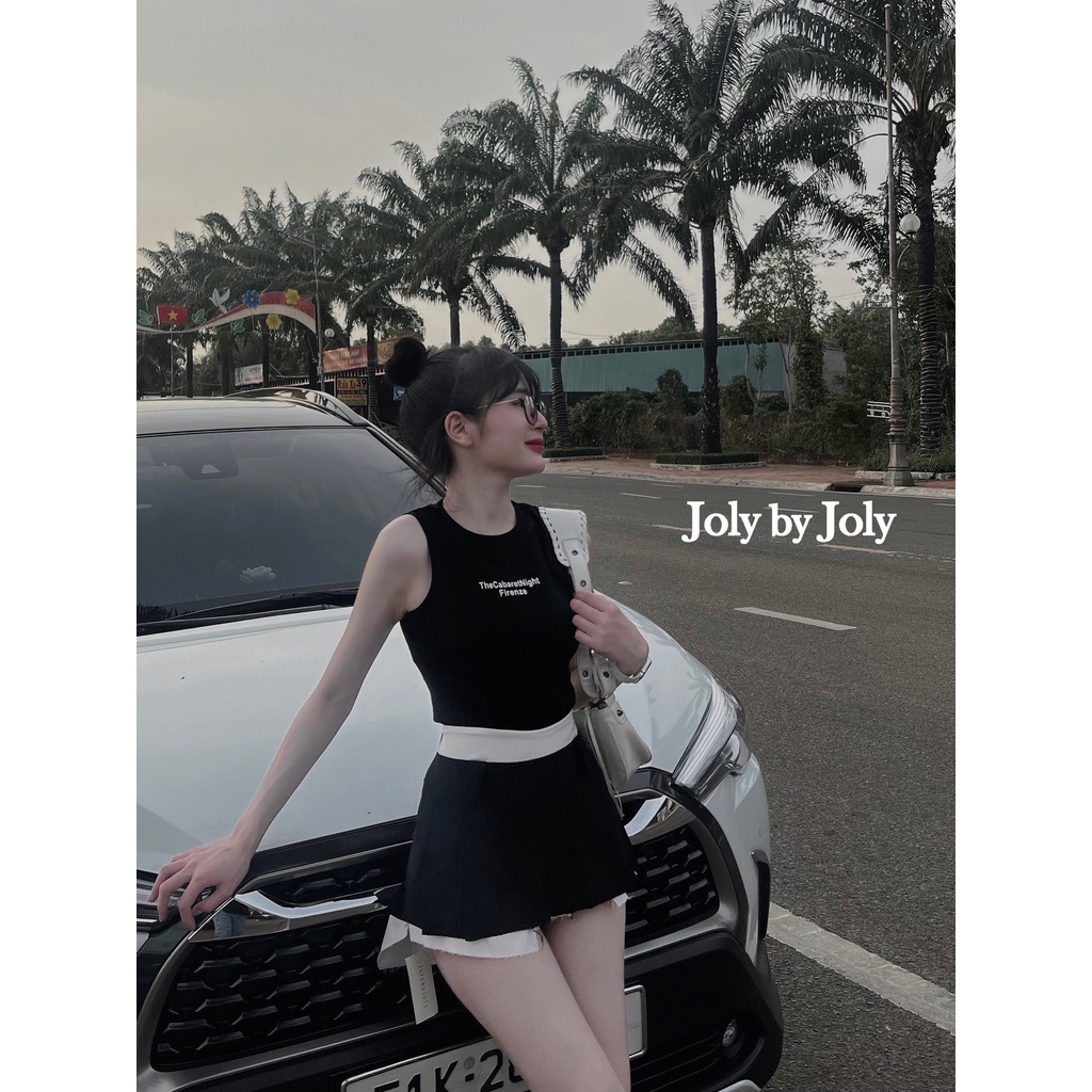 Set Áo CROP FIRENZE JOLYBYJOLY Và Váy Ngắn Trẻ Trung Năng Động Cho Mùa Hè
