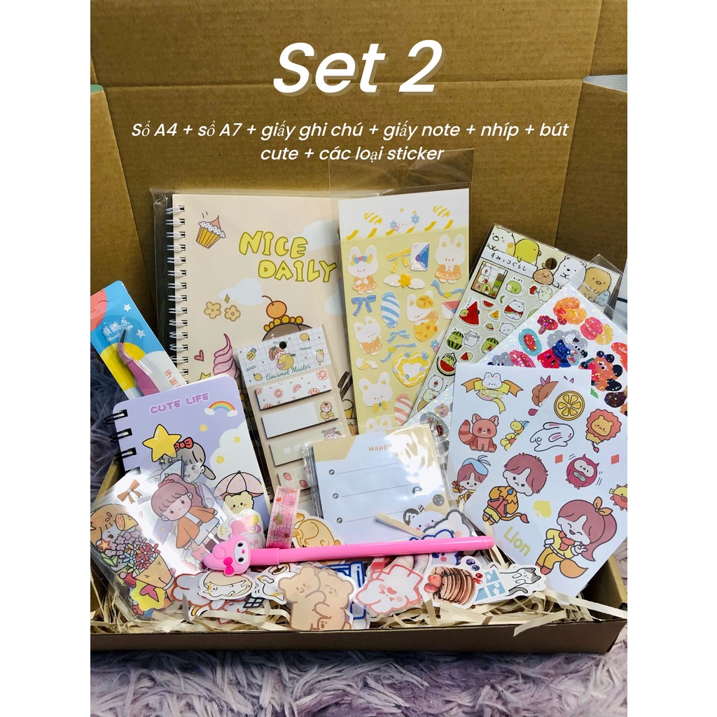 Combo sticker cute trang trí sổ bullet journal - Set quà tặng sinh nhật, combo quà tặng 8/3, tặng bạn thân