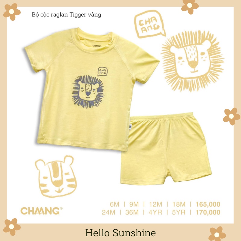 [Chaang] Bộ cộc raglan Tigger vàng