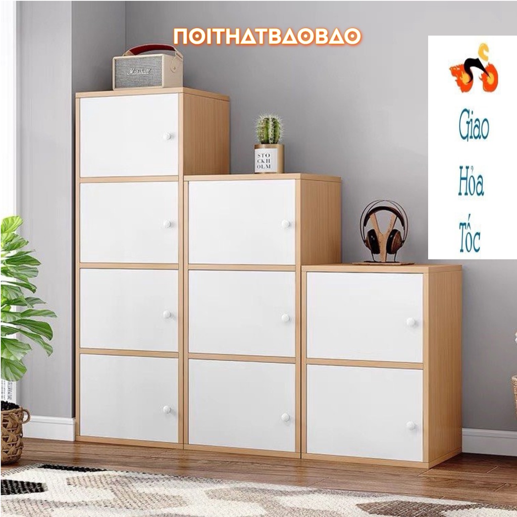 Kệ đựng đồ tủ sách gỗ để đồ thông minh chất liệu MDF chống ẩm phong cách hiện đại - H234