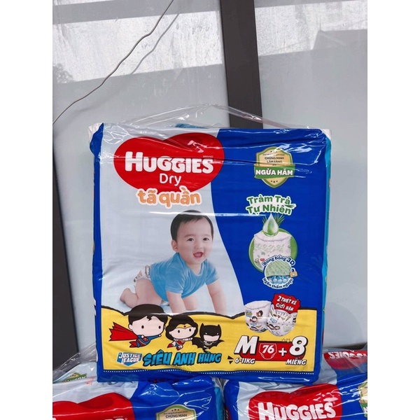 Bỉm Huggies quần M74+10/L68+8/XL60+8/XXL56+8 (Tràm trà tự nhiên)