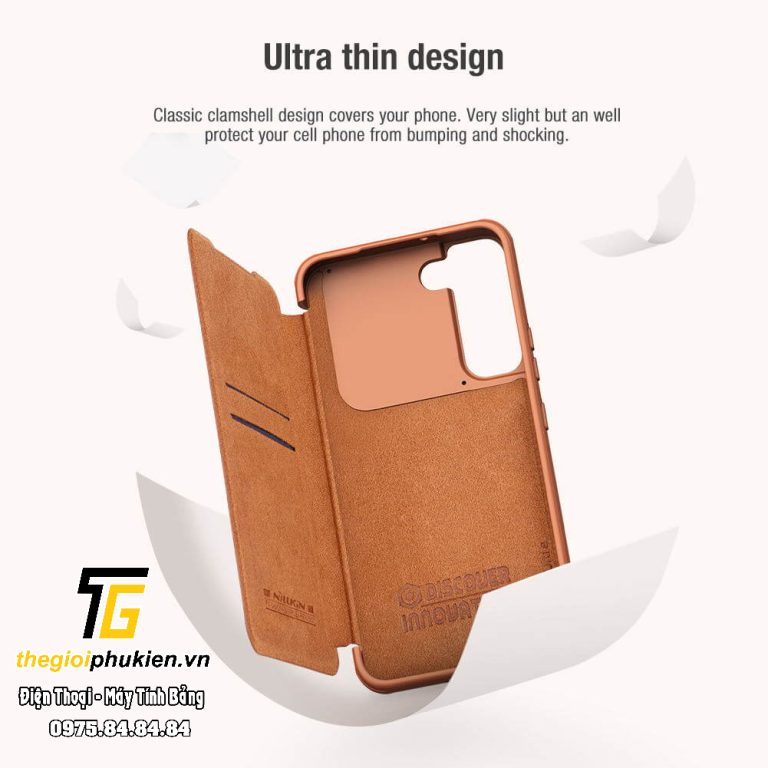 Bao da SamSung Galaxy S23, S23 Plus, S23 Ultra chính hãng Nillkin QIN bảo vệ Camera