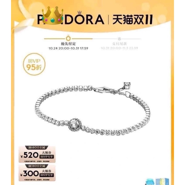 Vòng tay pandora đá hình tròn sáng cực đẹp