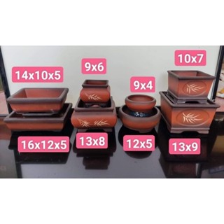  Combo 8 chậu đất nung bonsai cây cảnh sen đá mini màu đỏ SP548 