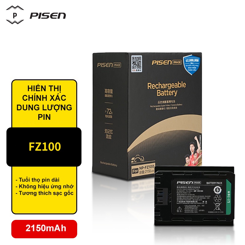 Pin Máy Ảnh Pisen Sony NP-FZ100 ( Phiên Bản Light And Shadown )