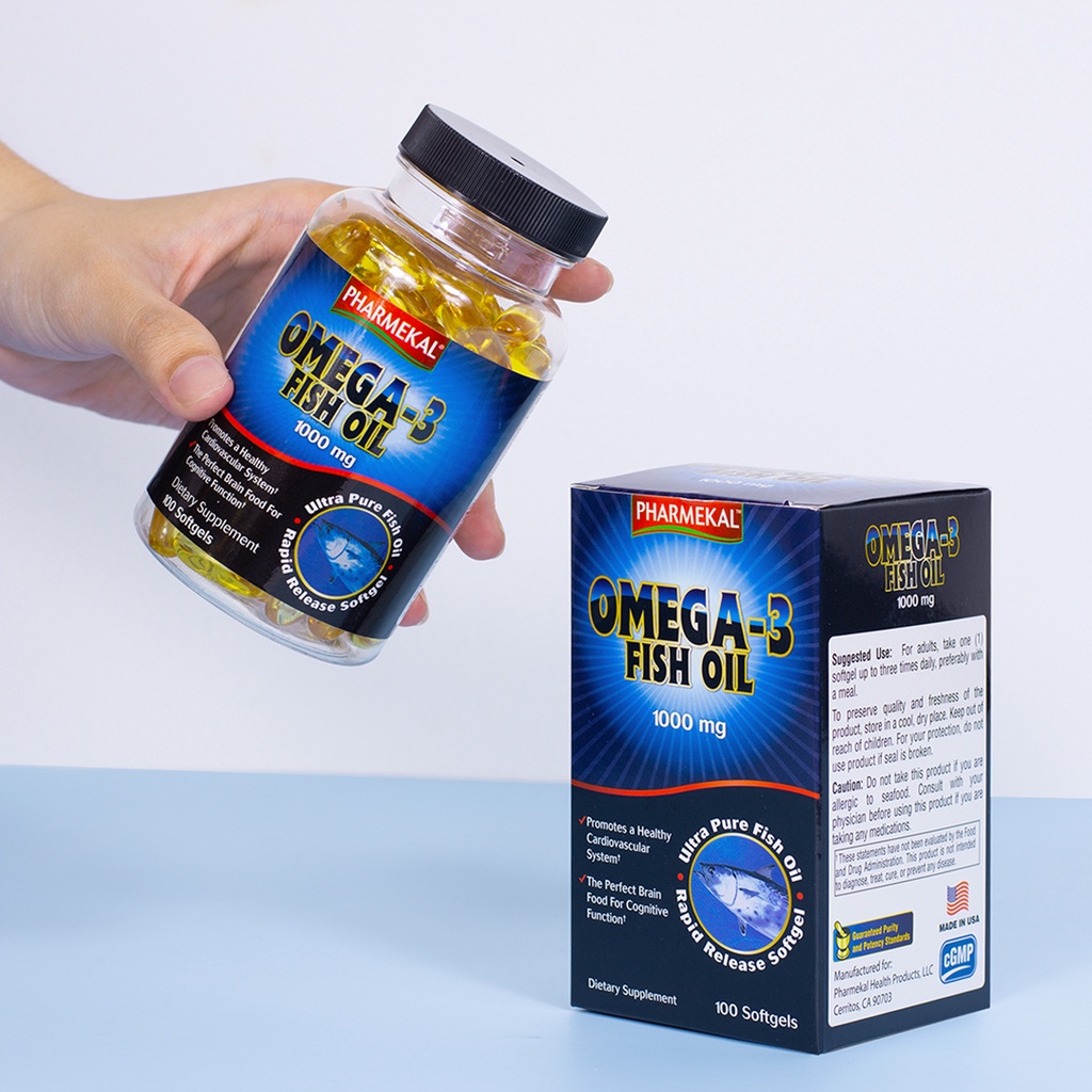 Viên Uống Dầu Cá Omega 3 Fish Oil Phamekal Dạng viên 1000mg