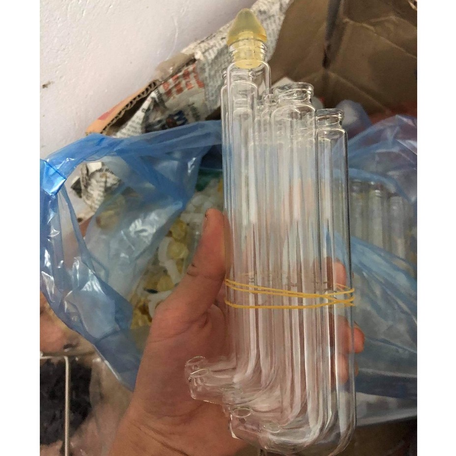 Cóng đựng nước cho chim chào mào Minibica ống dài chất liệu thủy tinh cao cấp đủ cỡ siêu bền PK133